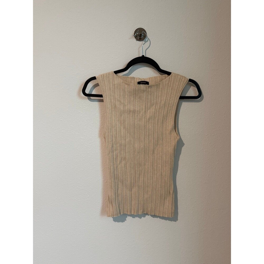 Quince Cotton Cashmere Blend Ribbed Tank Top in Oatmeal Women’s Size Medium